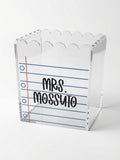 Personalized Teacher Storage Bin | Custom Clear Acrylic Desk Organizer | Back to School Teacher Gift